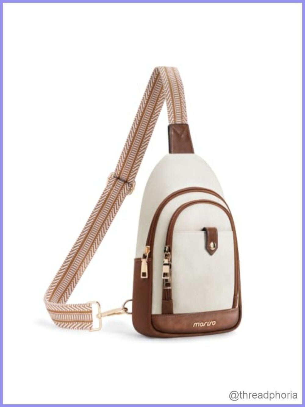 MOSISO PU Leather Crossbody Sling Backpack Anti-Theft Travel Daypack